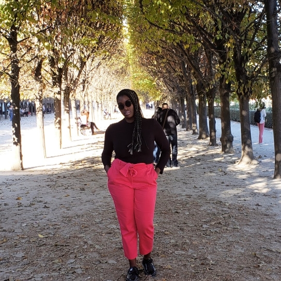 Zara Pants - Vibrant Zara Pink High Waist Trousers (belt included)